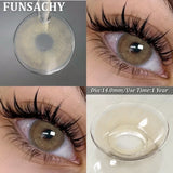 1 Pair Colored Contact Lenses with Case Lenses Beauty Pupils Green Contacts Circle Lens Natural Korean Softlens Yearly