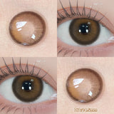 Popxstar  -With 1bottle Lens Liquid Lens Solution 2pcs Myopia Colored Contact Lenses for Eyes Big Black Lens Brown Beauty Pupils