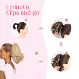 Popxstar Claw Ponytail Clip in Wavy Hair Extensions Short Curly Ponytail 12 Inch Natural Wave Hair Accessories for Women Girls Daily Use