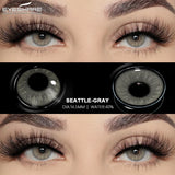 Natural Gray Contacts Colored Contact Lenses Soft Beautiful Pupil Blue Eye Contacts Yearly Colorful Lenses 2pcs/Pair