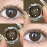 Popxstar 1Pair Myopia -0.00 to -8.00 Colour Contacts Lenses Natural Black Eye Lenses Beauty Pupil Blue Gray Lenses