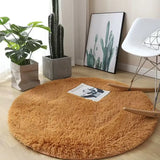Popxstar Plush round carpet living Room Decoration Children's Bedroom fluffy white carpet non-slip blanket bedside design Room play mat