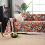 Multifunction Soft Sofa Towel Anti Cat Scratch Jacquard Thick Colored Flower Thick Sofa Cover for Living Room Sofa Blanket