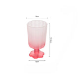 Popxstar  225ml French Style Drinkware Glass Cup Petal Wine Glass Household Short Footed Cocktail Ice Cream Cup Dopamine Drinking Utensils