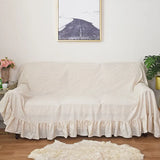 Red White Plaid Ruffle Sofa Cover Full Wrap Furniture Protector Couch Towel Sofa Slipcover For Living Room Bedroom Home Decor
