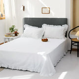 Popxstar White Flat Sheet Thickened 100% Cotton Bedding Sheets queen Lotus Leaf Flat Bed Sheet Duvet cover or pillowcases quilt case