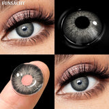 Popxstar  1 Pair Gray Color Contact Lenses for Eyes Natural Brown Blue Lenses Green Eye Contacts Beauty Cosmetic Pupils Yearly