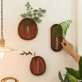 Popxstar  solid wood wall hanging flower decoration Creative DIY combination wooden vase Zen wall decoration