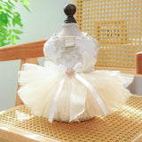 Cute High-end Formal Dress Pet Clothes Puff Chiffon Skirt Wedding Dress for Dogs Skirt Princess Dog  York Clothes Pet Cat Dress