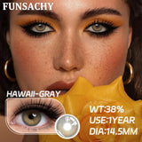 Popxstar  2pcs New Colored Contact Lenses Fashion Yearly Gray Eyes Lenses Natural Blue Eye Lenses Green Pupils Makeup Eyes Lens
