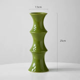 Creative bamboo joint ceramic vase hydroponics dried flowers flower arrangement desktop ornament home office decoration