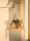 Popxstar Wooden Corner Shelf Wall Decor Pot Storage Display Stand Macrame Floating Shelf Wall Organizer Boho Room Nordic Home Decoration
