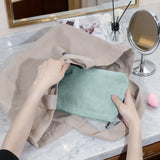 Popxstar  Corduroy Travel Cosmetic Bag Portable Makeup Storage Bag Purses Women Large Capacity Zipper Make Up Organizer Storage Clutch