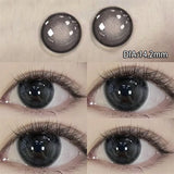 Popxstar  2Pcs Black Large Diameter Color Contact Lenses for Eyes Beauty Pupil Makeup Lens Yearly Natural with Myopia Diopter New