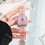 popxstar Laser Transparent Acrylic Strap for Apple Watch Band 42mm 46 41 38 45 44 49 40mm Women Bracelet for iWatch Series 10 9 8 7 6 5