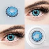 Popxstar Myopia Contact Lenses with Diopters Blue Pupils Color Contact Lenses for Eyes Prescription Contact Lenses 1 Pair/2pcs