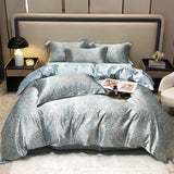 Luxury Blending Mulberry Silk Bedding Set with Duvet Cover Bed Sheet Pillowcase Double Couple Single Summer Blanket Cover Sheets