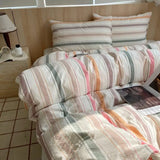 Single Double Exquisite Stripe 1Duvet cover+2Pillowcases 100%Cotton Experience Hotel-Like Comfort with Unparalleled Softness