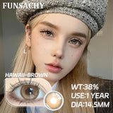 Popxstar  1 Pair Myopia 0~-8.00 Degree Color Contact Lenses for Eyes Natural Lenses with Prescription Diopter Eye Contacts Yearly