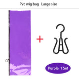 Popxstar  1Set Wig Storage Bag With Hanger For Wig/Hair Extensions Large Hair Storage Bag For Multiple Wigs Pvc Wig Holder Case With Zip