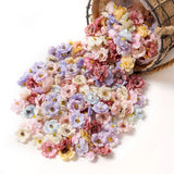 Popxstar 50PCs Mini Artificial Rose Flowers Heads Silk Fake Flowers for Home Dceor Wedding Decoration Craft Wreath Gifts Accessories