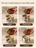 Popxstar 3pcs Ceramics Jars Lid Coffee Bean Storage Container‌ Dustproof and Moisture-proof with Cover Kitchen Organizer Jars for Spices