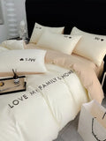 Popxstar  Nordic Luxury Egyptian Cotton Bedding Set King Queen Double Twin Size with Sheet Duvet Cover Pillowcases 1/2 People Bed Linens