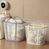 Popxstar  1 PC Nylon Mesh Laundry Basket with Handle Breathable Folding Portable Dirty Clothes Organizer Bags Large Capacity Storage Bag