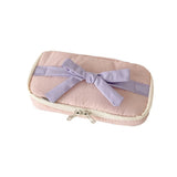 Popxstar INS Style Korean Fabric Craft Pencil Case Minimalist Bowknot Buggy Bag Student Stationery Bag Desktop Storage Bag