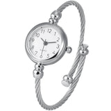 Womens Jewelry Bracelet Cuff Watches Women Bangle Cuff Wrist Bracelet Watch Stainless Steel Wire Band Dress