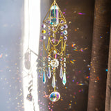 Popxstar  1pc Crystal handmade wind chimes Crystal Prism Daylight Catcher Glass Prism window hanging pendant home garden porch decor