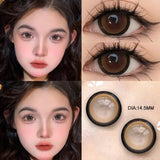 Popxstar  kisseye1Pair Colour Contacts Lenses Prescription Myopia Blue Eye High Quality Beauty Pupil Brown Lenses Makeup