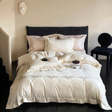 Popxstar  Elegant Flowers Embroidery Luxury Bedding Set Queen King 100S Egyptian Cotton Home Textile Bed Sheet Pillowcase Quilt Cover Set