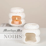 Popxstar  Detachable Ceramic Donut  Essential Oil Burner Waxes Melt Burner Warmer Candle Holder Tabletop Ornament Home Decor Yoga Spa Gift