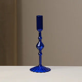 Popxstar  Retro Glass Candle Holder Wedding Supplies Candlelight Dinner Candlestick Props Ornament High Footed Candlestick Home Decoration