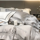 Popxstar  800TC Lyocell Eucalyptus Fiber Soft Silky Cool Feeling Bedding Set Glossy Duvet Cover Bed Sheet Sheet Pillowcases 4Pcs