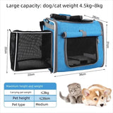 Dog or Cat Bike Basket Expandable Foldable Soft Sided Pet Carrier Backpack with 4 Open Doors, Foldable Dog Cat Bike Carrier