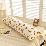 Popxstar  Winter new milk fleece printed long throw pillow couple household double long pillow waist pillow