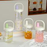 New Plastic Water Bottle With Straw Lid Portable Large Capacity Bubble Milk Tea Cups for Children Students Leak Proof Coffee Cup