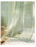 Popxstar Japanese mint green curtains gauze simple style fresh artistic translucent shutter yarn living room bedroom custom curtain size
