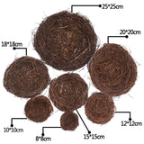 Popxstar 8-25cm Round Rattan Bird Nest Easter Decoration Bunny Eggs Artificial Vine Nest For Home Garden Decor Happy Easter Party Supply