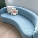 Curved Sofa Slipcover Textured Stretch Couch Cover Modern Cloud Sectional Sofa Protector Furniture Protective Cover