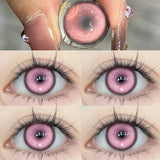 Popxstar  2pcs Cosplay Colored Contact Lenses Anime Green Contacts Lenses Halloween Colorful Pupil Blue Purple Red Pink Yellow Lens