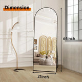 Popxstar 64"x21" Full Length Mirror Arched Full Mirror Free Standing Leaning Mirror Wall-Mounted Mirror Aluminum Frame Modern Mirrors