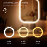 Popxstar Niche Modern Desktop Vanity Mirror 3 Color Light LED Makeup Mirror Touching Mirror Women Bedroom Dressing Mirror