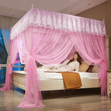 Popxstar Embroidery Lace Palace Mosquito Net with Stainless Steel Bracket Square Princess Mosquito Tent for Bed Double Bed Nets Canopy