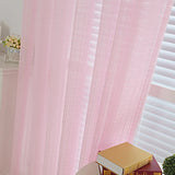 Popxstar Pink Short Sheer Tulle Curtain Semi-Blackout Kitchen Cabinet Coffee Rod Pocket Pleat Curtains Door Window Screens Voile Drapes