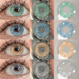 Popxstar  1pair New ARTHUR Color Contact Lenses for Eyes Green Eye Lenses Gray Contacts Fashion Cosmetic Pupils Yearly Color Eyes