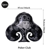 Popxstar  Casino Party Decoration Dice Balloon Lucky 7 Foil Balloon Latex Poker Balloons Casino Poker Party Las Vegas Wedding Decorations