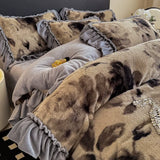 Latest French Style Winter Thickened Milk Fleece 4pcs Bedding Sets Soft Luxury Warm Quilt Cover Sheet Pillowcases